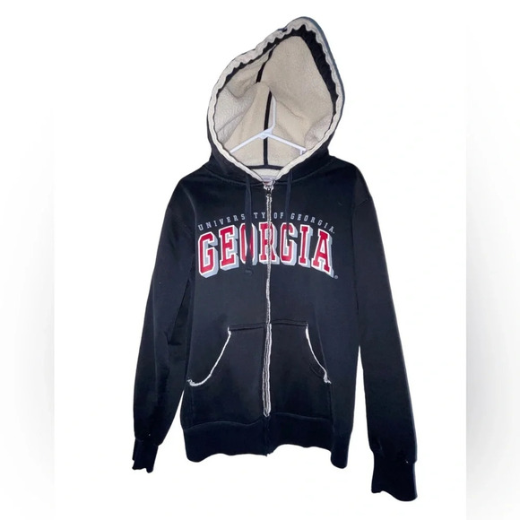 University Of Georgia Colosseum Zip Up Fleece Lined Hoodie Size Small Bulldogs - Picture 2 of 9